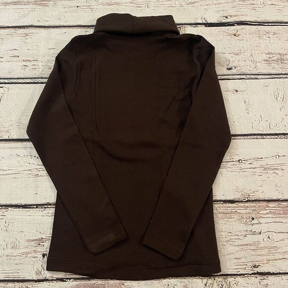 Vintage Roos Atkins Long‎ Sleeve Turtle Neck Brown Small Women's Made In Italy - Picture 9 of 9